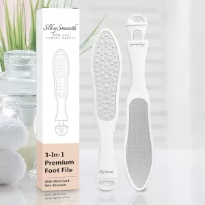 Silky-smooth 3-in-1 Foot File | Hard Dead Skin Remover | Pedicure Scraper for Cracked Heels