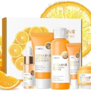 Skincare Set, Vitamin C Serum for Face Skin Care Sets & Kits – Cleanser, Toner, Serum, Eye Cream & Face Cream, Facial Care Kit